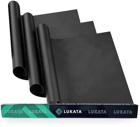 Lukata Hoja de Revestimiento de Horno (Paquete de 3) - Protectores de Horno Resistentes antiadherentes Reutilizables Grandes de 50x40 cm para la Parte Inferior de los hornos